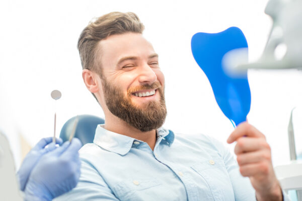 Man at dentist