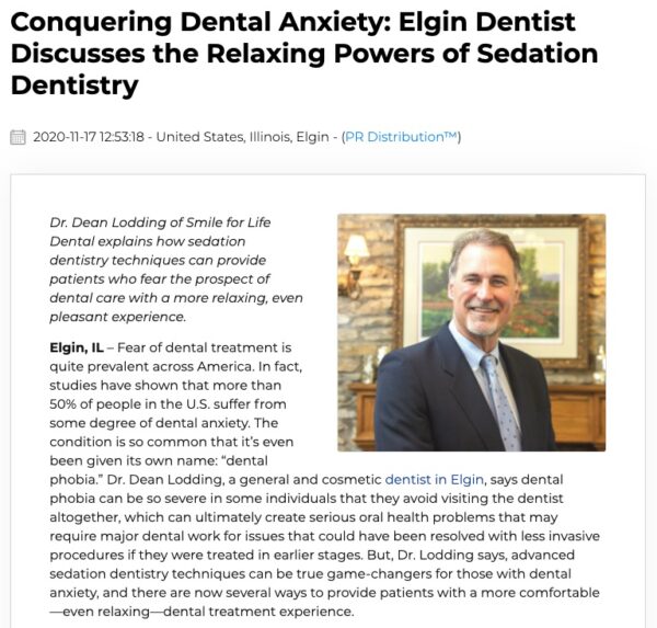 Elgin dentist Dean Lodding, DDS discusses sedation dentistry and conquering dental anxiety.