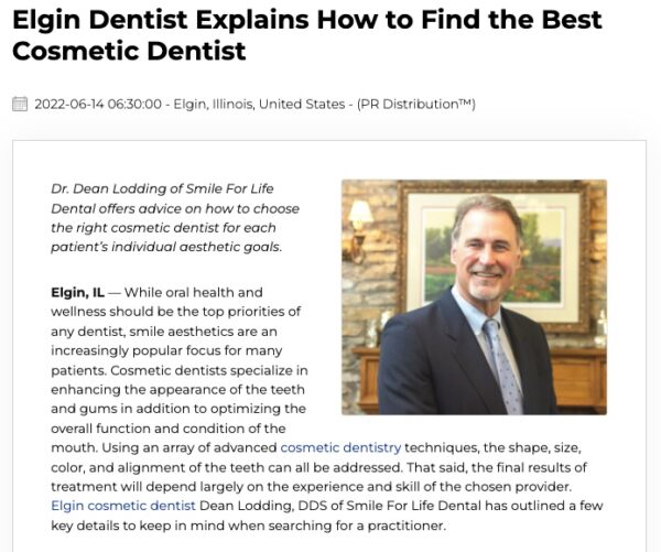 Elgin dentist provides tips for finding the best cosmetic dentist for your needs and aesthetic goals.