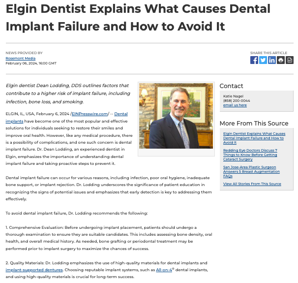 Elgin Dentist Explains Implant Failure &amp; How to Avoid It